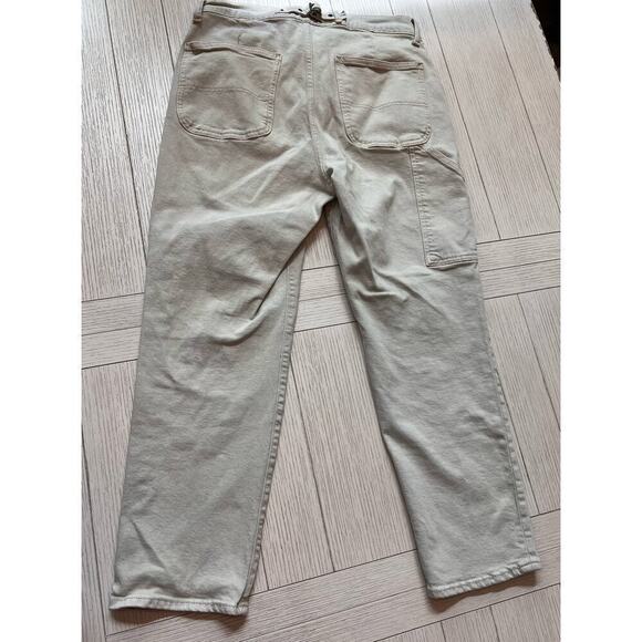 Old Navy ladies sz 14‎ sky hi straight khaki carpenter jeans. Cotton, elastane. - Picture 9 of 9